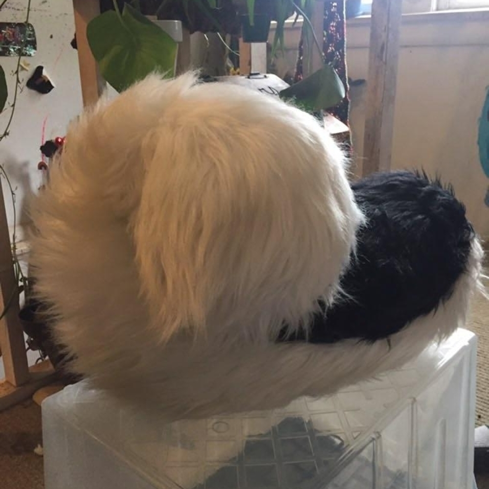 Back And White Husky Dog Fursuit Tail